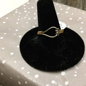 Wire ring, silver and gold ring, band ring, wire wrapped ring