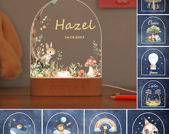 Custom Cute Animal Night Light with Name, Personalized Night Light for Baby Room, Nursery Lamp, Girls/Boys Night Light, 1st Birthday Gift