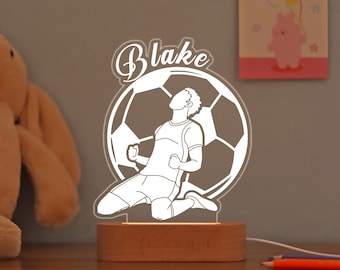 Custom Soccer Night Light with Name, Personalized Night Light for Boy, Sports Team Football Gift, Birthday Gift for Soccer Fan, Gift for Him