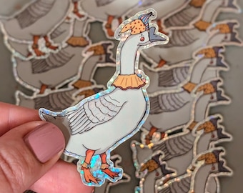 Silly Goose - Holo Glitter Vinyl Sticker