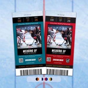 Custom Groomsman Proposal Hockey Ticket - NHL Inspired