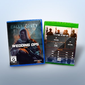 Cartão de Proposta de Padrinho Personalizado - Capa de Videogame Called to Duty Wedding Ops, Proposta de Padrinho, Convite para Festa de Casamento para Jogadores (04)