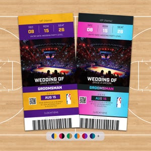 Ingresso personalizado para proposta de padrinho de casamento de basquete - inspirado na NBA