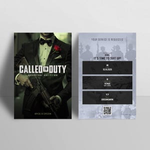 Custom Groomsman Proposal Card – Video Game Called to Duty: Wedding Edition 5x7 Card