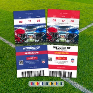 Boleto de propuesta para padrinos de boda, regalo personalizado de fútbol para la fiesta de bodas