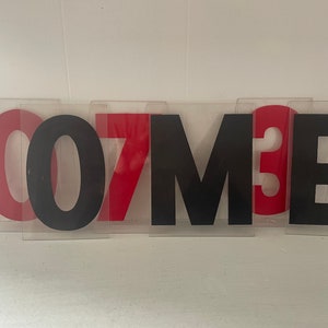 RED 7” vintage plastic letters, numbers, and punctuation- you choose!