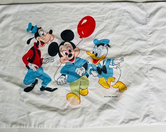 Vintage Mickey Mouse Donald Goofy pillowcase Disney