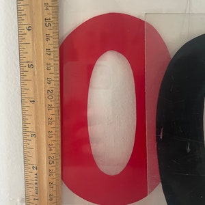 RED 7 vintage plastic letters, numbers, and punctuation you choose image 2