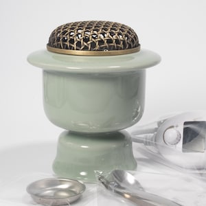 Electric Incense Celadon Burner With Timer and Adjustable Temperature - Agar wood Ceramic Warmer - Electric Incense Heater