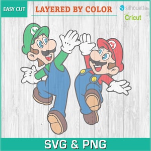 Mario Bro, Luigi, Mario, Videospiele - Silhouetten digitaler Download, SVG, PNG, Cricut, Silhouette, Schnittdatei, Vektordatei sofort Download
