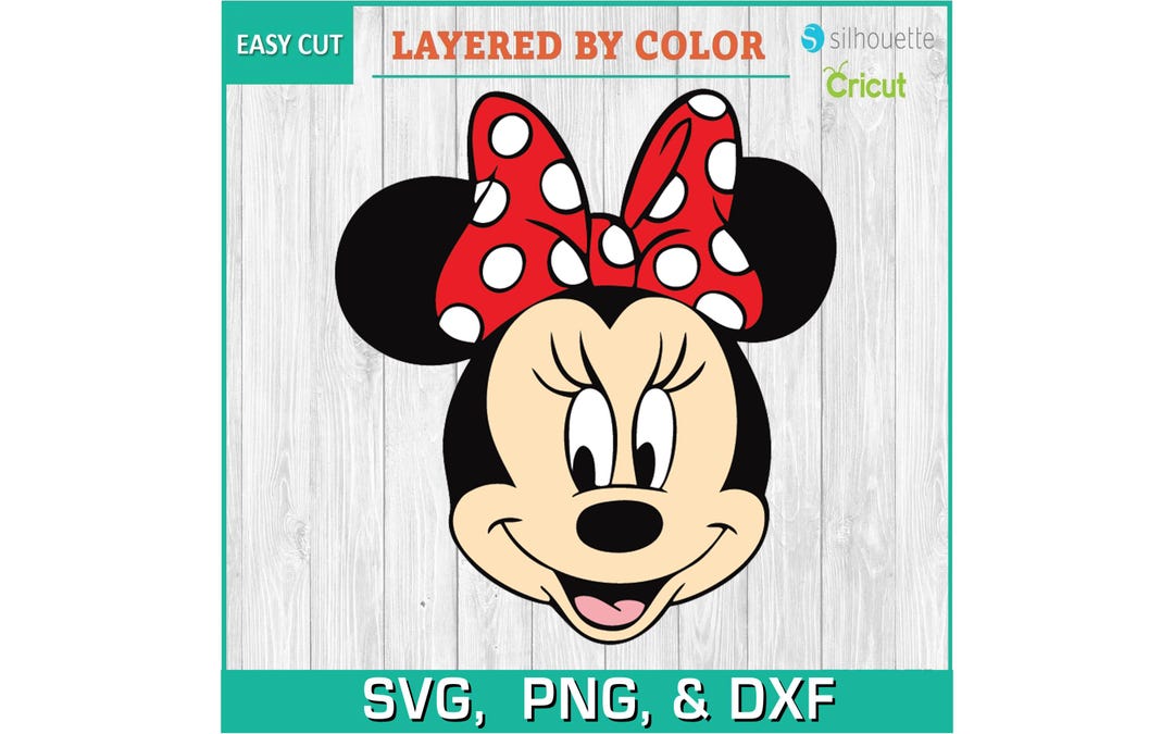 Minnie, Minnie Head, Red Bow, Dland - Silhouettes Digital Download, SVG ...