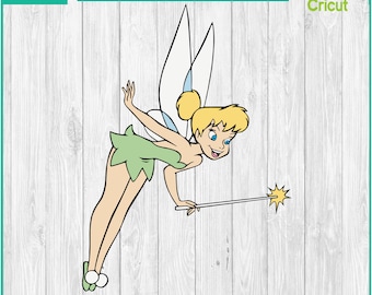 Tinker Bell, Tinker Bell Wand, Pixie Dust, Peter Pan - Silhouettes Digital Download, SVG, PNG, DXF, Cricut, Silhouette Cut File