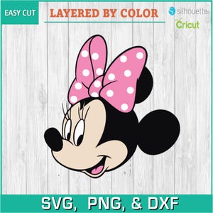 Minnie Head, Pink Bow, Mickey - Silhouettes Digital Download, SVG, PNG, DXF, Cricut, Silhouette Cut File, Vector Instant Download
