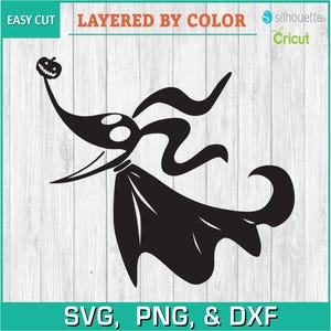 Zero, Christmas, Halloween, Jack Skellington, Nightmare - Silhouettes Digital Download, SVG, PNG, DXF, Cricut, Silhouette Cut File