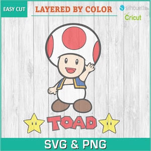 Toad, Luigi, Mario, Video Games - Download digital de silhuetas, SVG, PNG, Cricut, Silhouette, arquivo de corte, arquivo vetorial download instantâneo