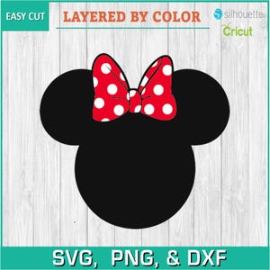 Minnie, Bow, Minnie Head, DLand - Silhouettes Digital Download, SVG, PNG, DXF, Cricut, Silhouette Cut File, Vector Instant Download