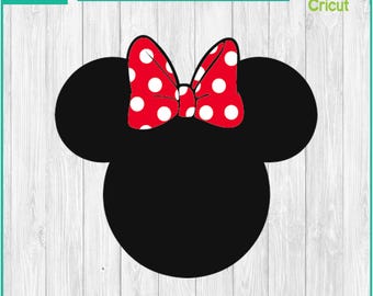 Minnie, Schleife, Minnie Kopf, DLand - Silhouetten digitaler Download, SVG, PNG, DXF, Cricut, Silhouette Schnittdatei, Vektor-Instant Download