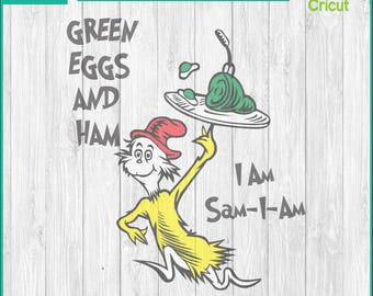 Dr Seuss, Cat in the Hat, Green Eggs and ham, Sam I am - Silhouettes Digital Download, SVG, PNG, Cricut, Silhouette Cut File