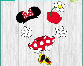 Minnie, lazo, contorno de Minnie, DLand - Descarga digital de siluetas, SVG, PNG, DXF, Cricut, archivo de corte de silueta, descarga instantánea de vectores