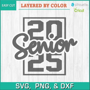 Klasa 2025 Senior, Ukończenie szkoły svg, Absolwent - Sylwetki do pobrania cyfrowego, SVG, PNG, DXF, Cricut do cięcia, natychmiastowe pobieranie