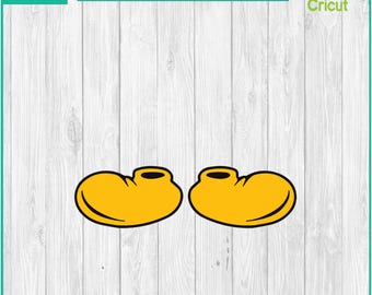 Chaussures Mickey, DLand, Mickey - téléchargement numérique de silhouettes, SVG, PNG, DXF, Cricut, fichier de coupe Silhouette, téléchargement immédiat de vecteur