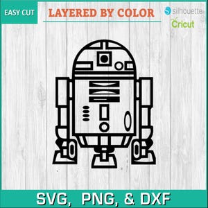 Star Wars, r2d2, Drohne, Roboter, Rebellen, Imperium - Silhouette Download, SVG, PNG, DXF, Cricut, Silhouette Schnittdatei, LightBurn, Instant Download