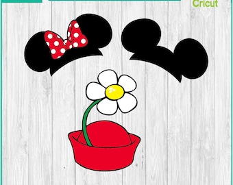 Mickey Ears, Minnie Ears Hats - Silhouettes Digital Download, SVG, PNG, DXF, Cricut, Silhouette Cut File, Vector Instant Download