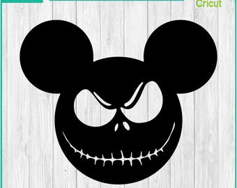 Mickey Skellington Head, Jack Skellington, Nightmare - Silhouettes Digital Download, SVG, PNG, DXF, Cricut, Silhouette Cut File