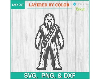Star Wars, Chewie, chewbacca, ribelle, impero, Hans Solo - SVG, PNG, DXF, Cricut, Silhouette Cut File, LightBurn, Vector Download istantaneo