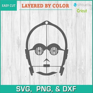 Star Wars, c3po, dron, robot - Descarga de siluetas, SVG, PNG, DXF, Cricut, archivo de corte de silueta, LightBurn, descarga instantánea de vectores