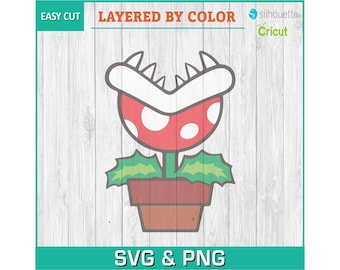 Piranha, Luigi, Mario, Video Games - Silhouettes Digital Download, SVG, PNG, Cricut, Silhouette, Cut File, Vector file instant download