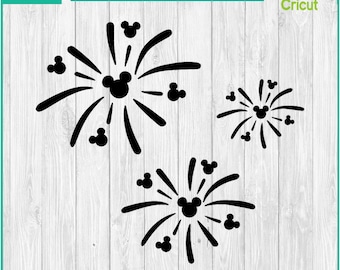 Mickey Fireworks, Castle, Mickey,  - Silhouettes Digital Download, SVG, PNG, DXF, Cricut, Silhouette Cut File, Vector Instant Download