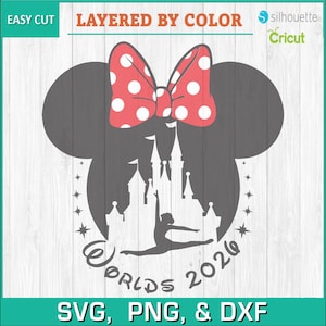 Cheer Worlds, Dance Worlds 2026 – Female Athlete Split Leap Design | SVG PNG DXF — instant download