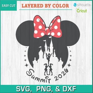 Summit 2026 Minnie Bow Cheer Stunt Group Cut File – SVG | PNG | DXF — Instant Digital Download
