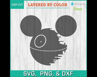 Star Wars, Todesstern, Mausohren, Rebell, Imperium - Silhouette Download, SVG, PNG, DXF, Cricut, Silhouette Schnittdatei, LightBurn