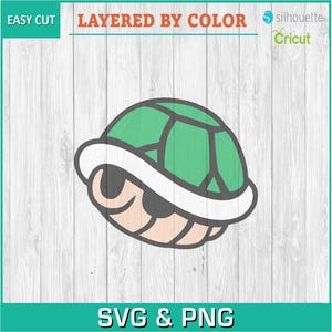 Green Shell, Luigi, Mario, Gry wideo - Sylwetki do pobrania cyfrowego, SVG, PNG, Cricut, Sylwetka, Plik do cięcia, Plik wektorowy do natychmiastowego pobrania