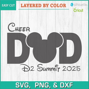 D2 Summit, Cheer Dad, Cheer Leader, 2025 Cheer Worlds - Silhouettes Digital Download, SVG, PNG, Cuttable Cricut, instant Download