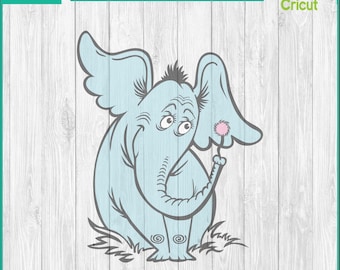 Dr Seuss, Cat in the Hat, Horton, Blue Elephant - Silhouettes Digital Download, SVG, PNG, Cricut, Silhouette Cut File, Instant Download