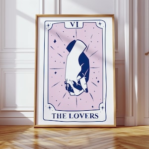 La carte de tarot des amoureux - Art mural intuitif féministe