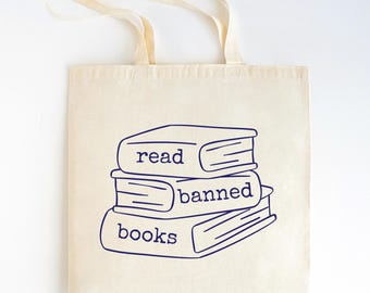 Sac fourre-tout en toile de coton Banned Books : cadeau pour les amoureux des livres