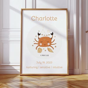 Personalized Baby Astrology Print | Zodiac Decor