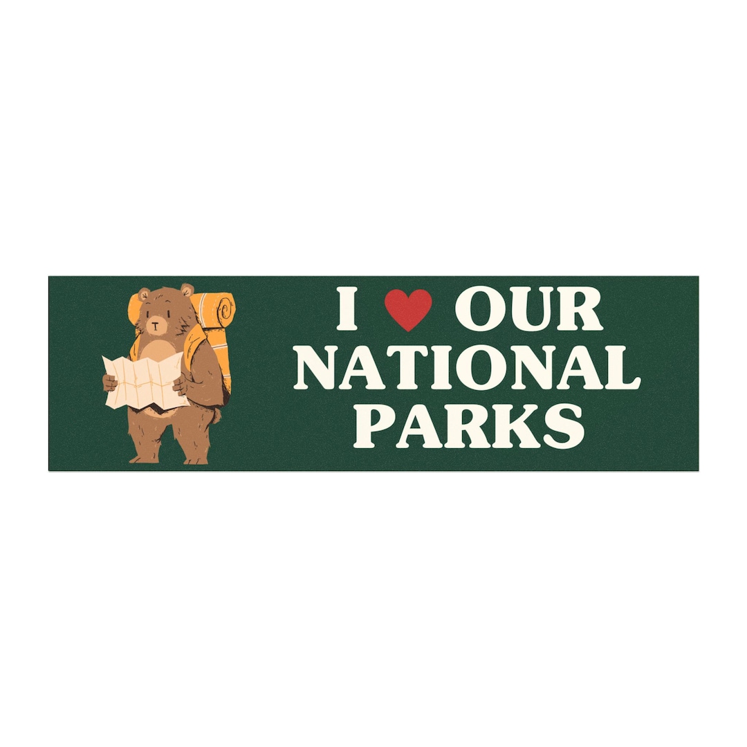 I Love Our National Parks (hiking Bear) Magnet Bumper Sticker - Etsy
