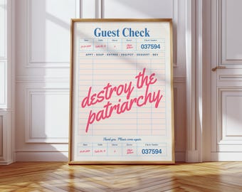 Empowerment Art: Destroy the Patriarchy Feminist Poster