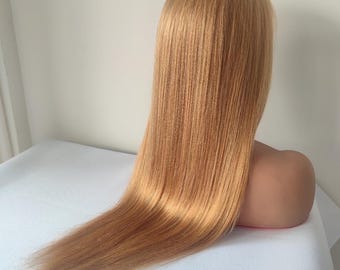 Light Ginger Blonde HD Lace Front Straight 13X4 Pre Plucked Human Hair Wigs Hair|27 Human Hair Wig| Blonde Human Hair Lace Front Wig