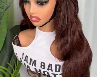 Full Virgin Human Hair | Brown Body Wave Glueless HD Lace Front Wig Ready to Ship