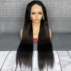 Vietnam Straight Wig 30&quot;, Black Human Hair Lace Front Wig, Luxury Natural Wig, Glueless Style, Black Straight Wig 30&quot;