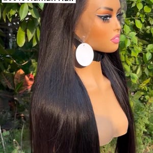 Vietnam Straight Wig 30&quot;, Black Human Hair Lace Front Wig, Luxury Natural Wig, Glueless Style, Black Straight Wig 30&quot;
