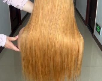 Light Ginger Blonde HD Lace Front Straight 13X4 Pre Plucked Human Hair Wigs Hair|27 Human Hair Wig| Blonde Human Hair Lace Front Wig
