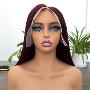 Dark 99J Burgundy Bob Brazilian Human Hair Wig, Pre-plucked Lace Frontal Wig, Glueless Wig