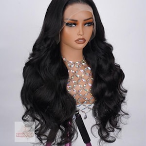 Body Wave Lace Front Wig: Natural Black Remy Human Hair, Glueless Install